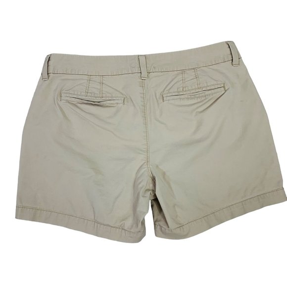 Old Navy Khaki Chino Shorts Sz 6 Mid Rise OGC Summer Casual Stretch Inseam 4.5" - Picture 2 of 10